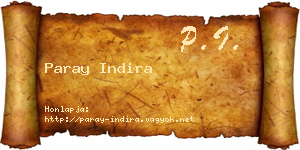 Paray Indira névjegykártya